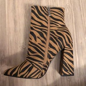 Zebra print booties